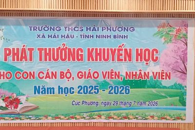 TRAO THƯỞNG KHUYẾN HỌC CHO CON CÁN BỘ, GIÁO VIÊN, NHÂN VIÊN NĂM HỌC 2025–2026